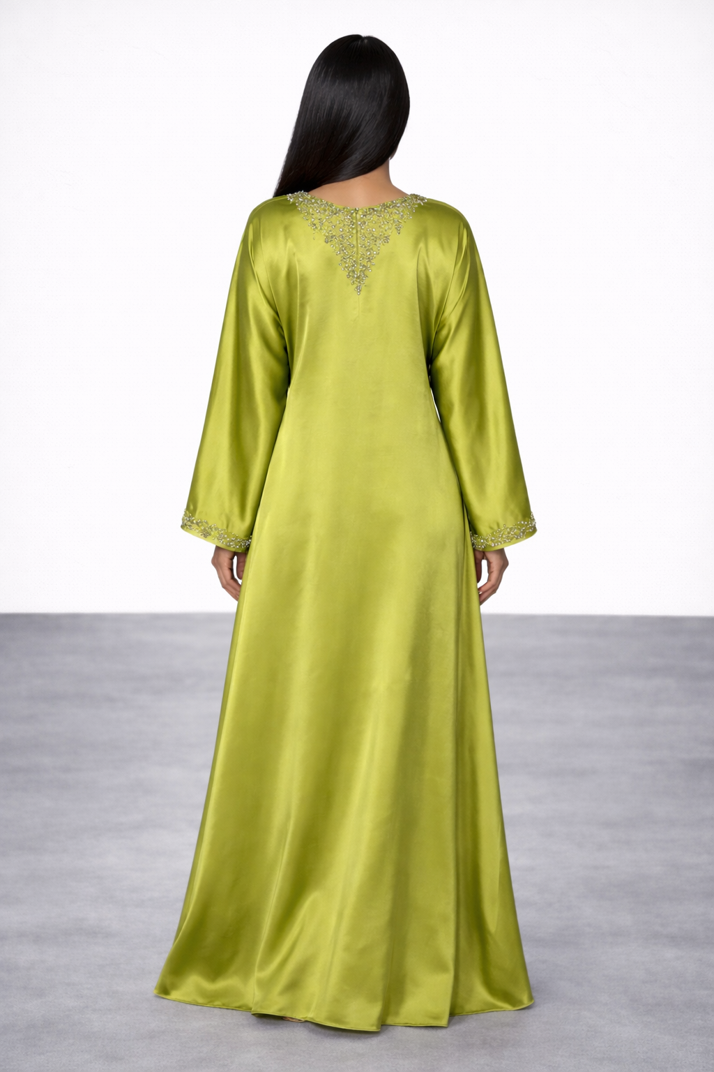 Pistachio Silk Abaya