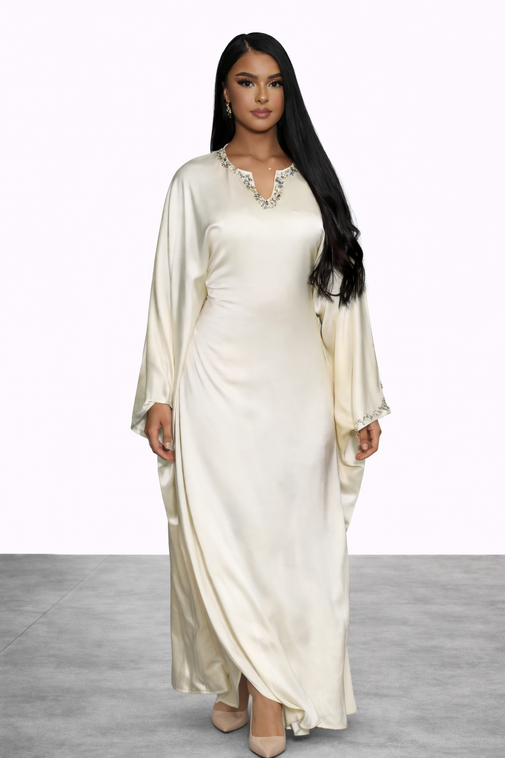 Pearl Cream Abaya